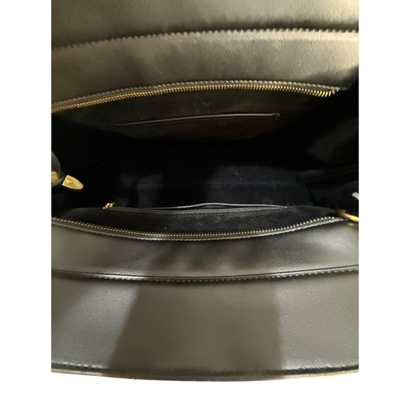 Coach Inspired Black Leather Handbag With Detachable Strap &‎ Gold Hardware - Picture 7 of 14